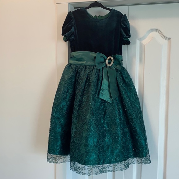 Jane Copeland size 7 valor and sparkly green dress - Picture 1 of 5